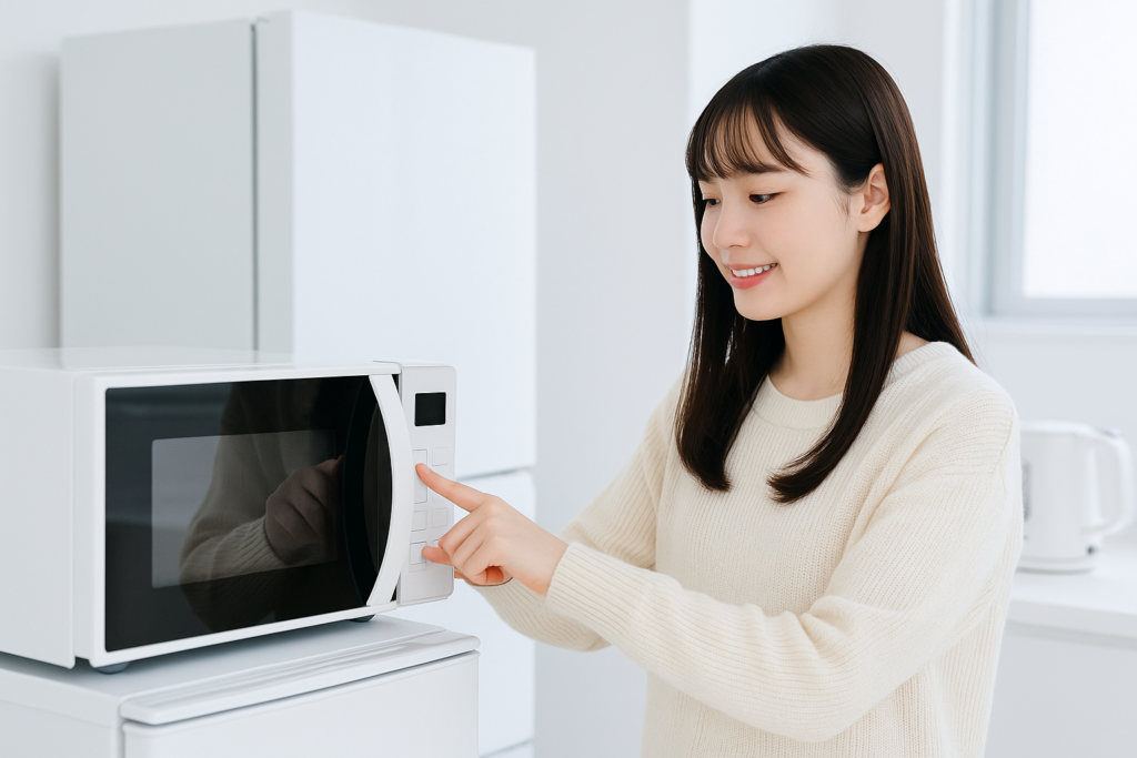 家電を使う女性の写真